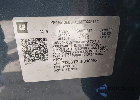 2020 Chevrolet Malibu Fwd Lt from USA, damaged, VIN 1G1ZD5ST7LF036083